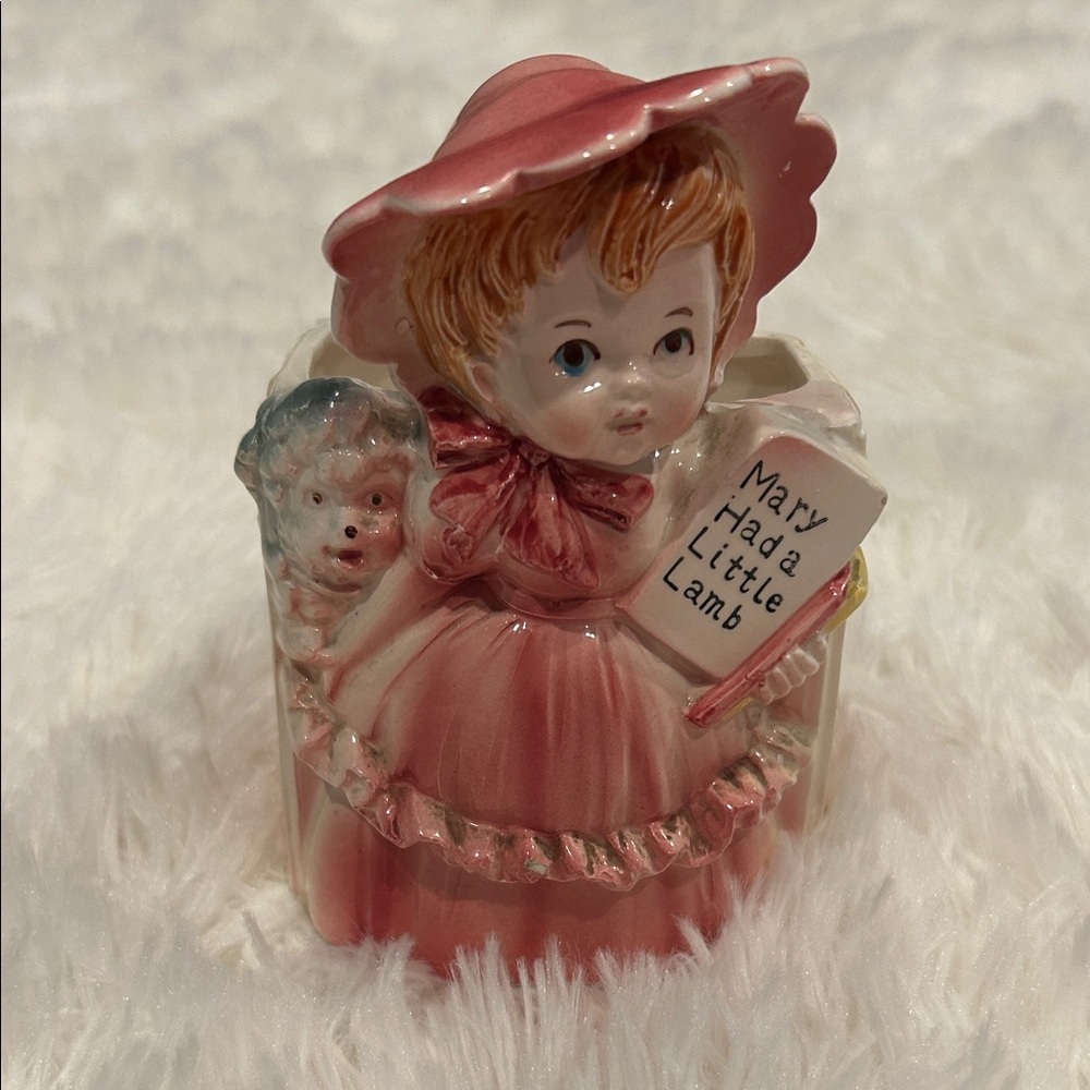 E.O. Brody Antique Pink Mary Had a Little Lamb Figurine